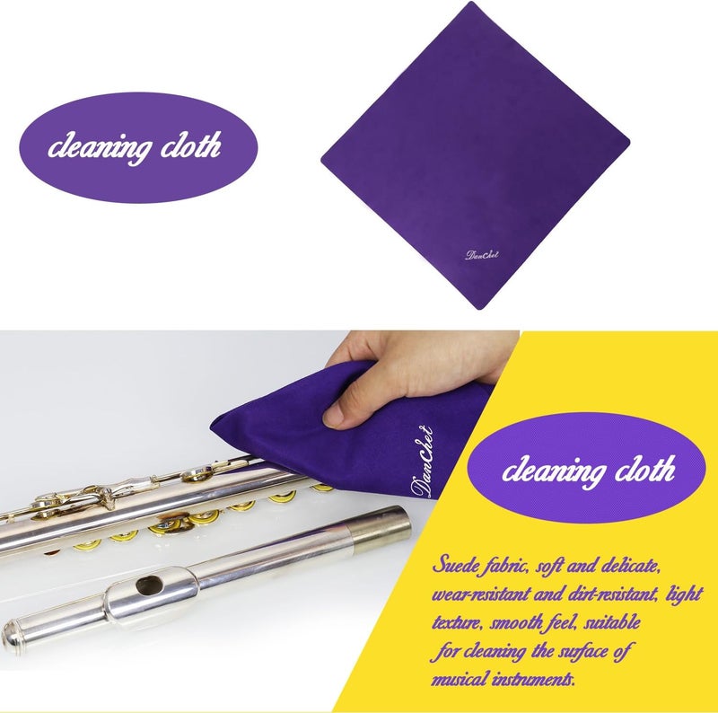 Danchet Flute Cleaning Care Cleaning Kit: Key Oil + Cork Grease + Swab + Cleaning Cloth + Cleaning Brush + Cleaning Rod - Maintenance Kit - Image 5